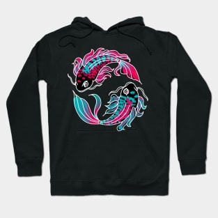 Pink and Teal Koi Fish Hoodie